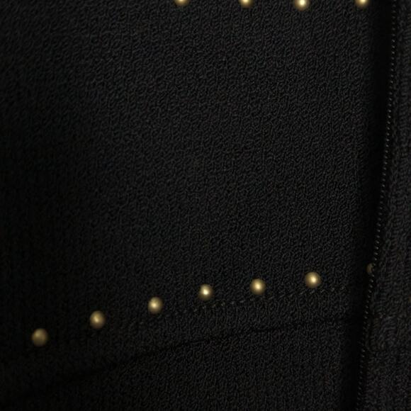 St. John Collection Vintage Black Full Zip Long Sleeve Jacket Gold Studded 2 - Picture 8 of 10
